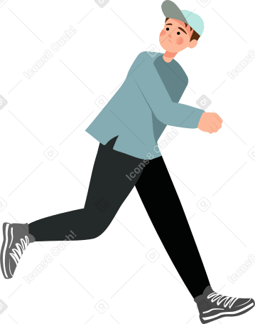 runaway guy Illustration in PNG, SVG