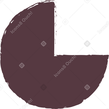 Grafico a torta marrone scuro PNG, SVG