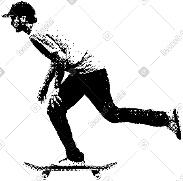 Young man riding a skateboard PNG, SVG