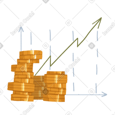 Graph showing financial growth PNG, SVG