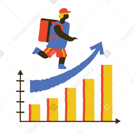Profit growth in the delivery segment Illustration in PNG, SVG