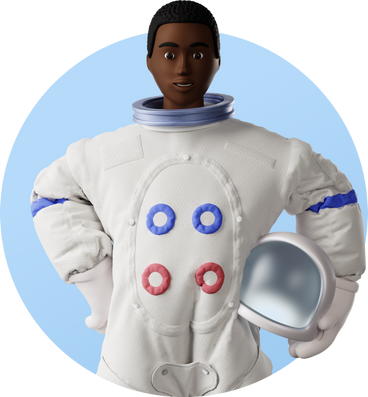 Female astronaut with helment in hand PNG, SVG
