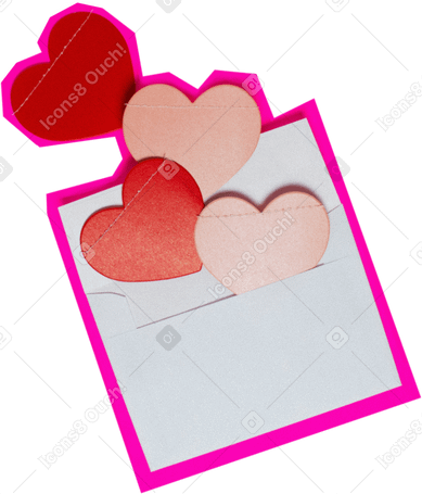 letter with hearts PNG, SVG
