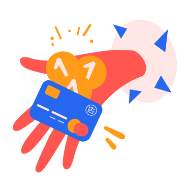 Mão segurando cartão de crédito e moedas PNG, SVG