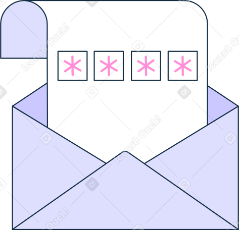 email with encrypted password Illustration in PNG, SVG