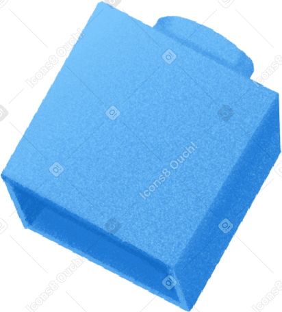 blue lego brick in perspective PNG, SVG