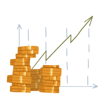 Graph showing financial growth PNG, SVG