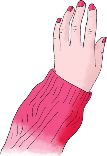 Hand in the pink sleeve PNG, SVG