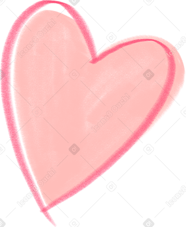 pink heart with outline Illustration in PNG, SVG