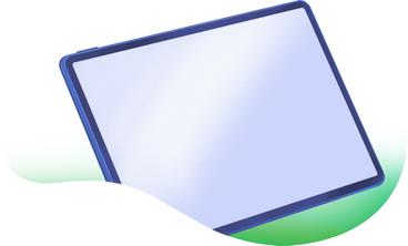 ipad in perspective cropped with a green shape PNG, SVG