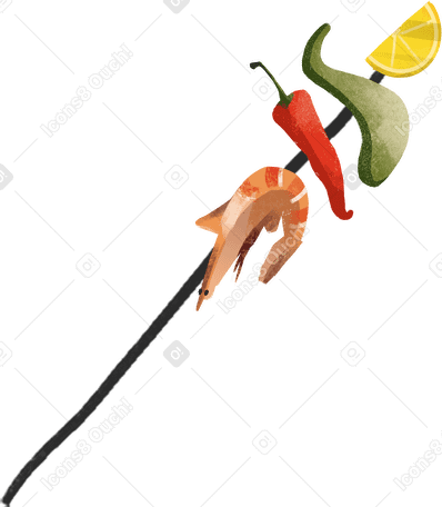 vegetable kebab Illustration in PNG, SVG