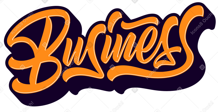 lettering business with shadow text PNG, SVG