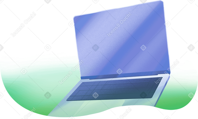 open laptop on a green background PNG, SVG