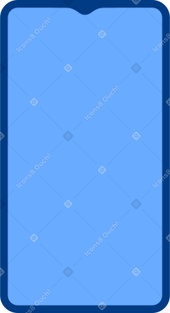 смартфон с синим экраном в PNG, SVG