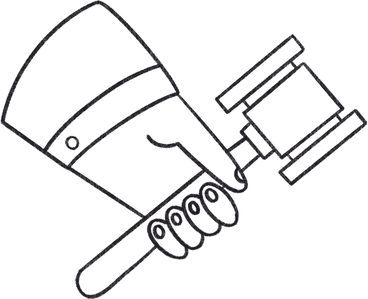 hand holds the judge's gavel PNG, SVG