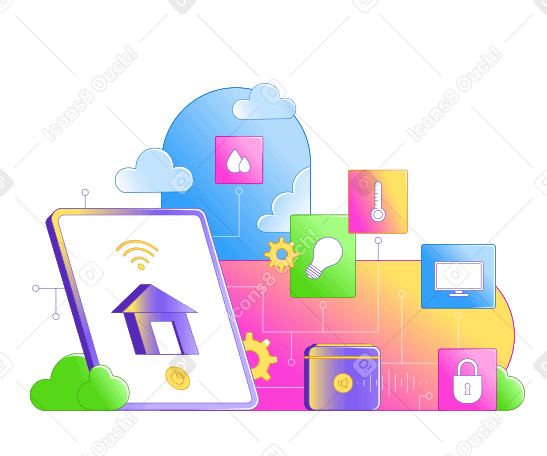 Controles del hogar inteligente en tableta PNG, SVG