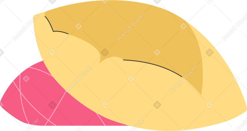 yellow and pink pillows Illustration in PNG, SVG