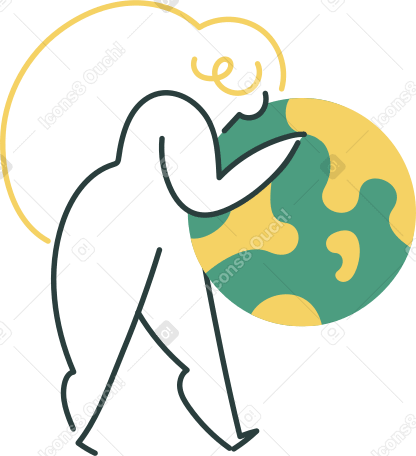 girl with the earth PNG, SVG