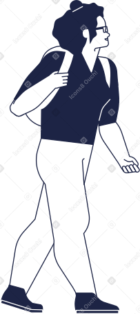 woman hiker with backpack PNG, SVG