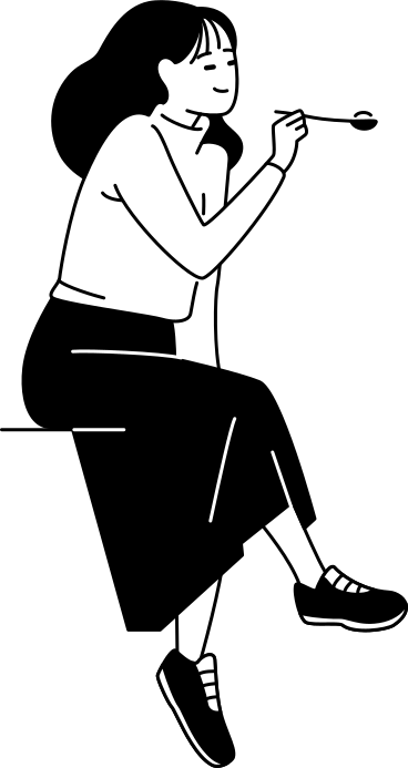 Femme avec une cuillère PNG, SVG