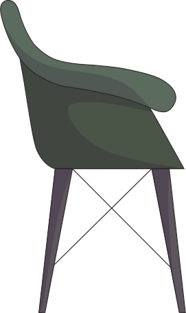 wooden armchair with soft back Illustration in PNG, SVG
