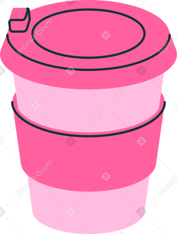 Маленькая розовая кофейная чашка в PNG, SVG