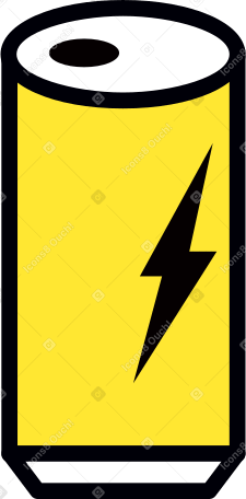 Illustration yellow tin can energy aux formats PNG, SVG