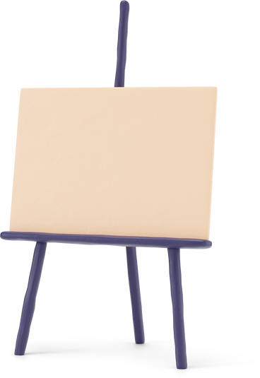 Floor easel with a canvas PNG, SVG