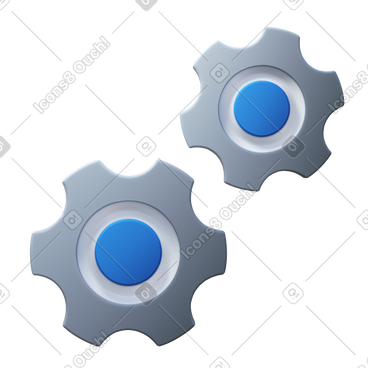 Two grey gears PNG, SVG