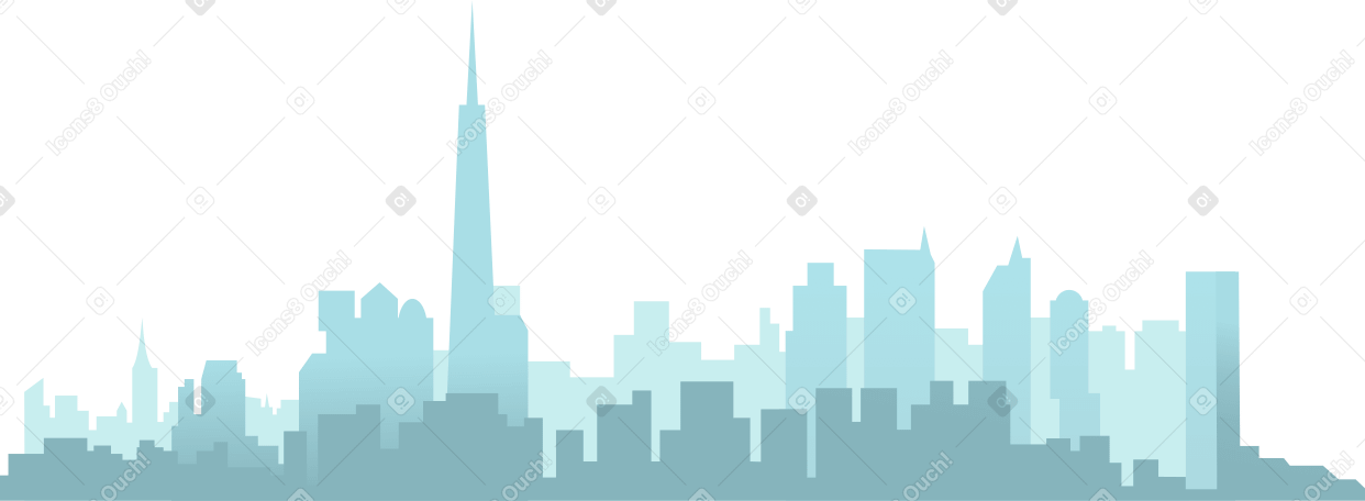silhouette of the city Illustration in PNG, SVG