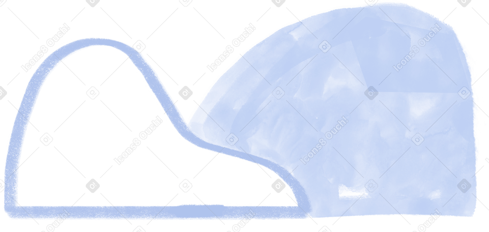 two blue shapes Illustration in PNG, SVG