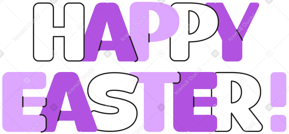 lettering happy easter! text PNG, SVG