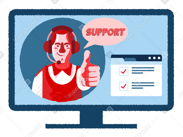 Tech support online Illustration in PNG, SVG