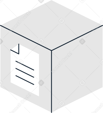 立方体白色文档图标 PNG, SVG