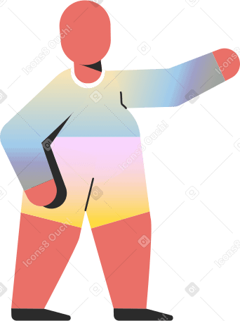 chubby child pointing Illustration in PNG, SVG