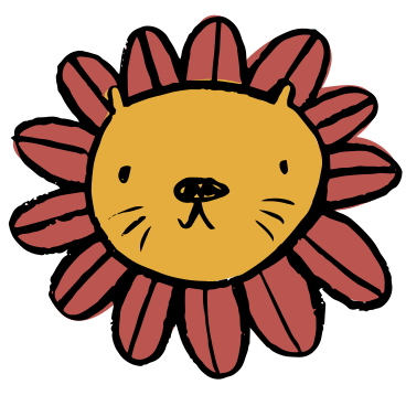 Flower with cat's head PNG, SVG