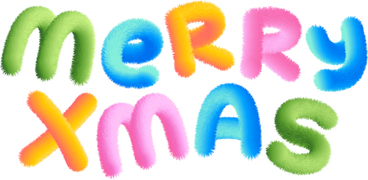 lettering merry xmas in multicolored style text PNG, SVG