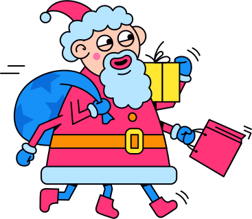 santa claus with gifts PNG, SVG