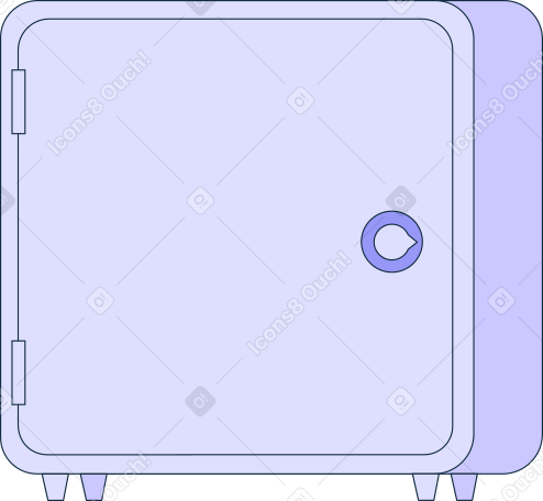 closed iron safe with money Illustration in PNG, SVG