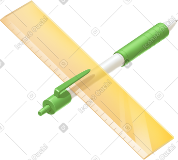 Pen with ruler PNG, SVG