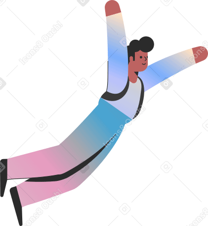 flying man Illustration in PNG, SVG