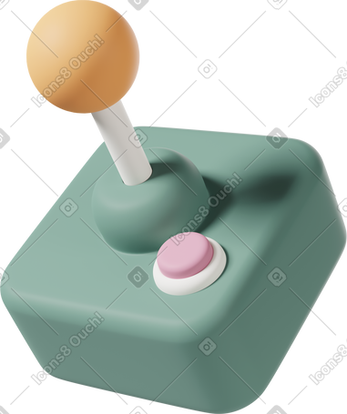 3D arcade joystick green PNG, SVG