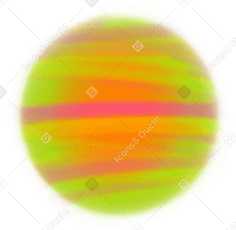 green planet with orange stripes Illustration in PNG, SVG