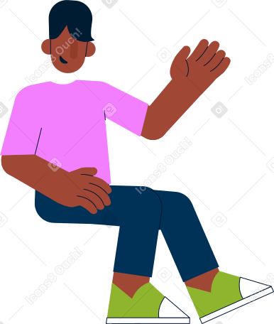 young man is sitting and talking PNG, SVG