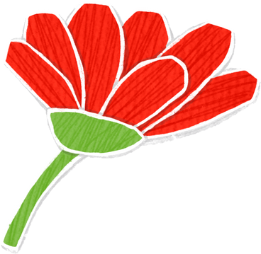 small red flower on a short stem PNG, SVG
