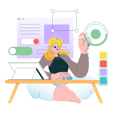 woman working on web design PNG, SVG