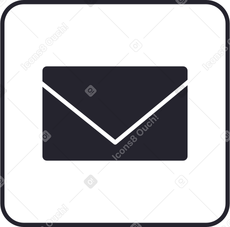 black square mail icon Illustration in PNG, SVG