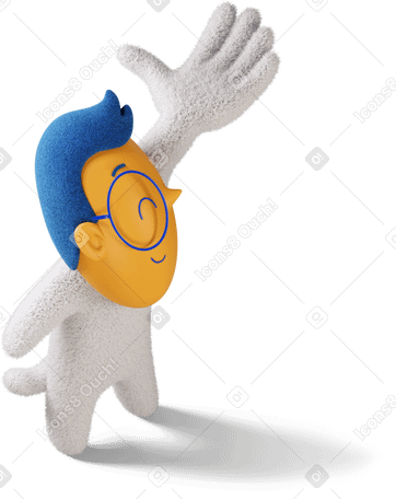3D Side view of a boy offering handshake to the right PNG, SVG