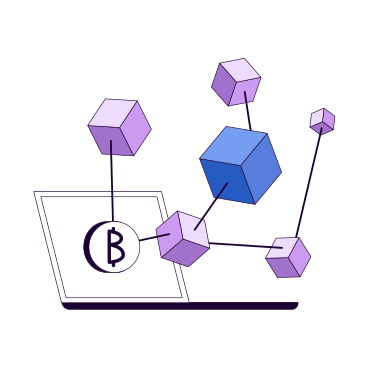 Blockchain, bitcoin and laptop PNG, SVG