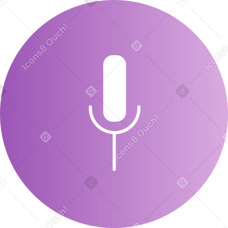 lilac bubble with microphone icon Illustration in PNG, SVG